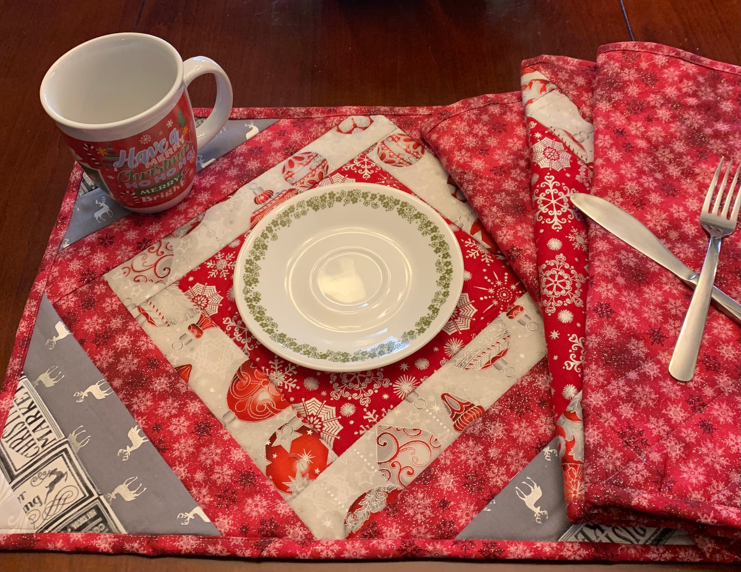 Quilted Placemats (4)- 12” x 18” each