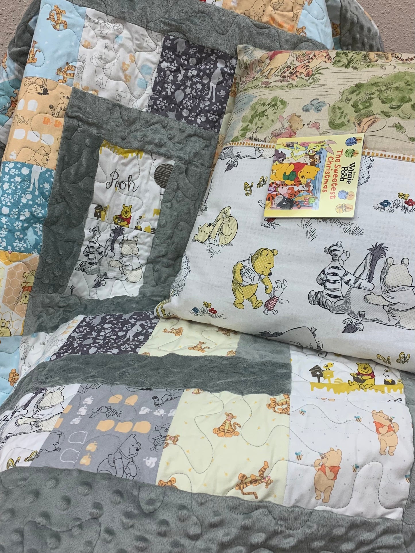 Story Time Book Pillow Quilt Set - 37” x 42” Quilt w/Reading Book Pillow