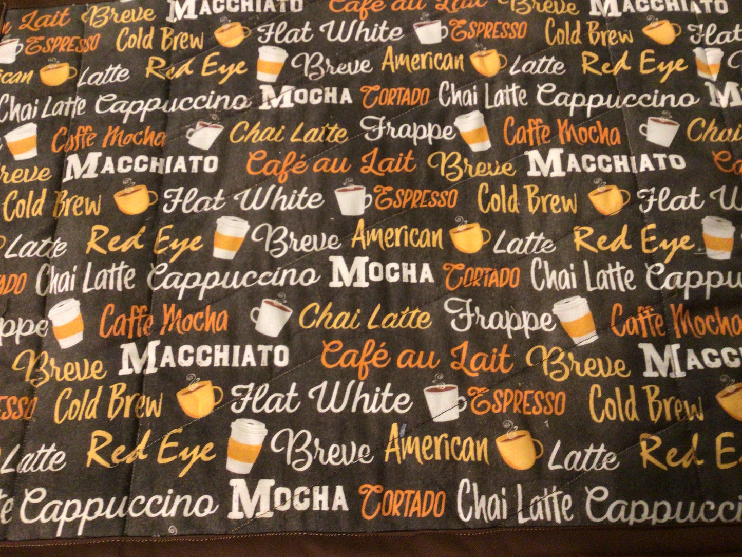 Quilted Placemats (4)- 12” x 18” each - Coffee Time