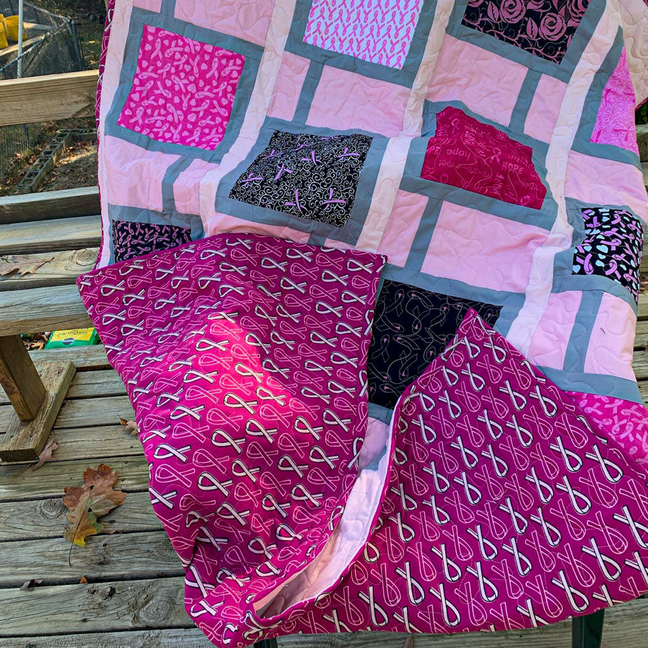 Breast Cancer Awareness quilt back