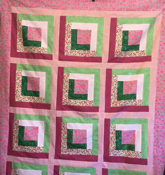 Log Cabin - 61 1/2 “ x 78” Twin Size