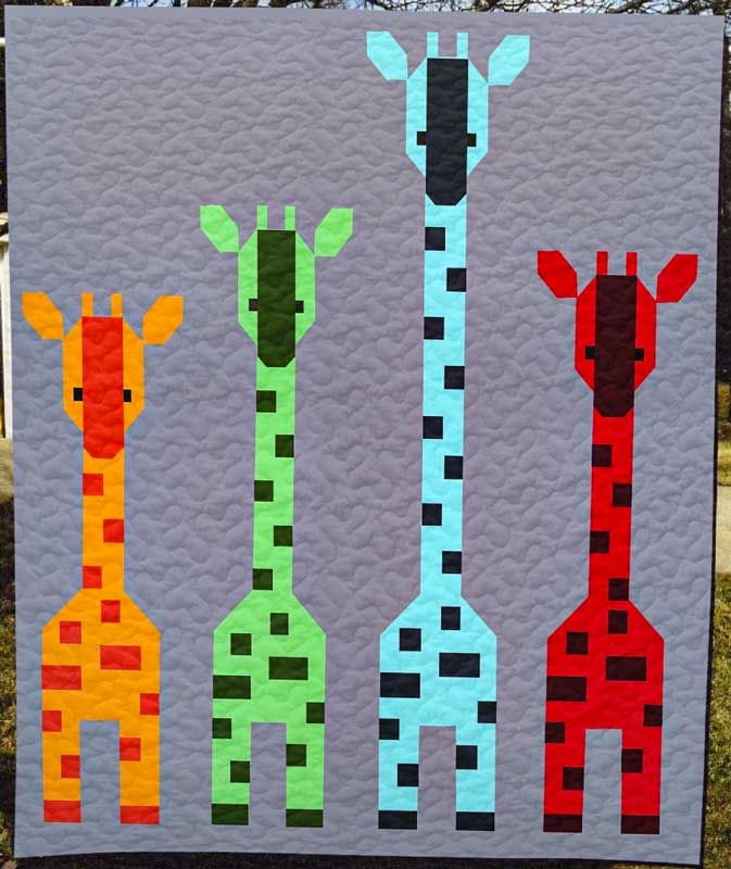 Multicolored Giraffe Quilt