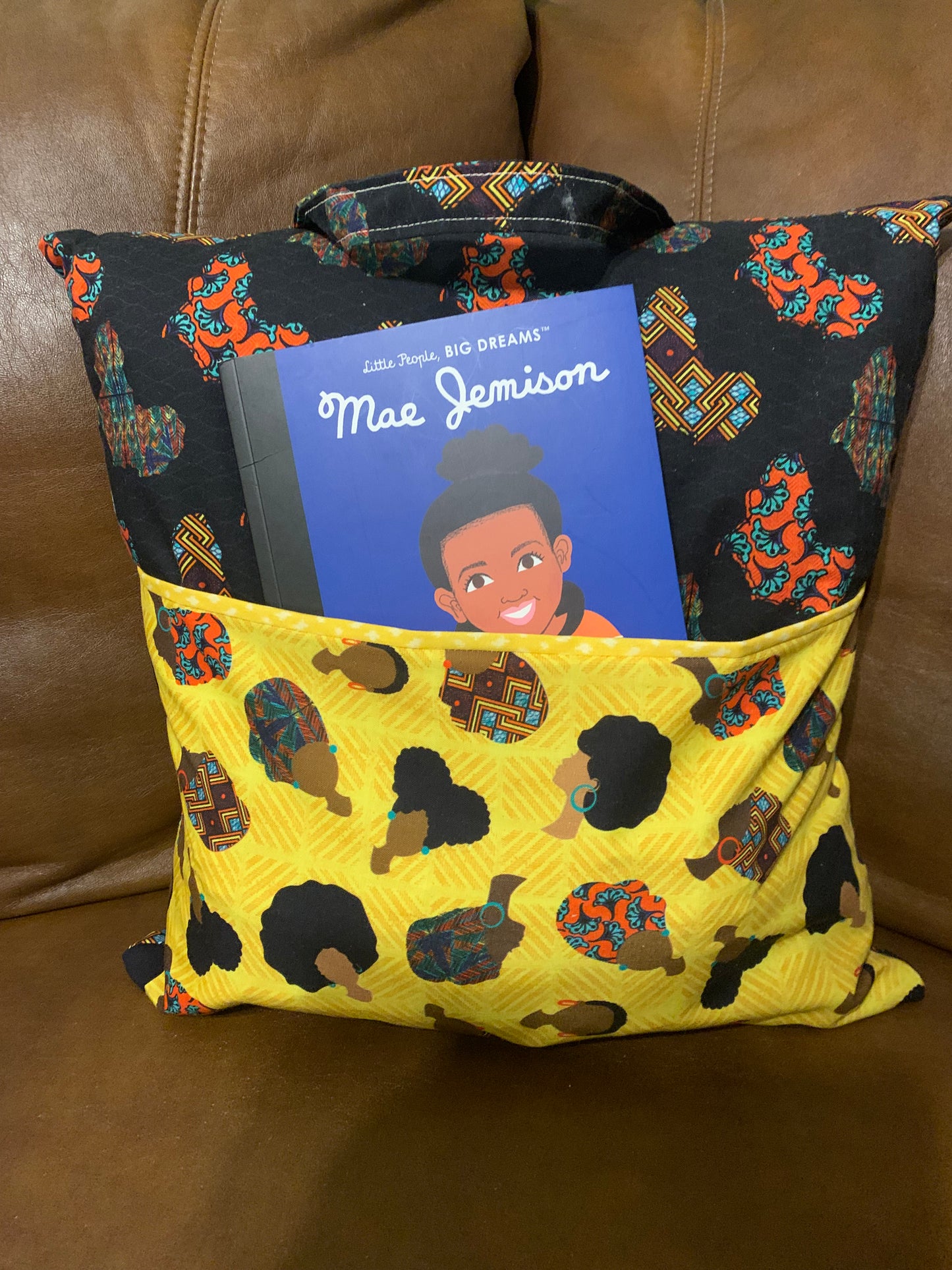 Reading Book Pillow with Pocket (Insert and book Included) Black History Edition