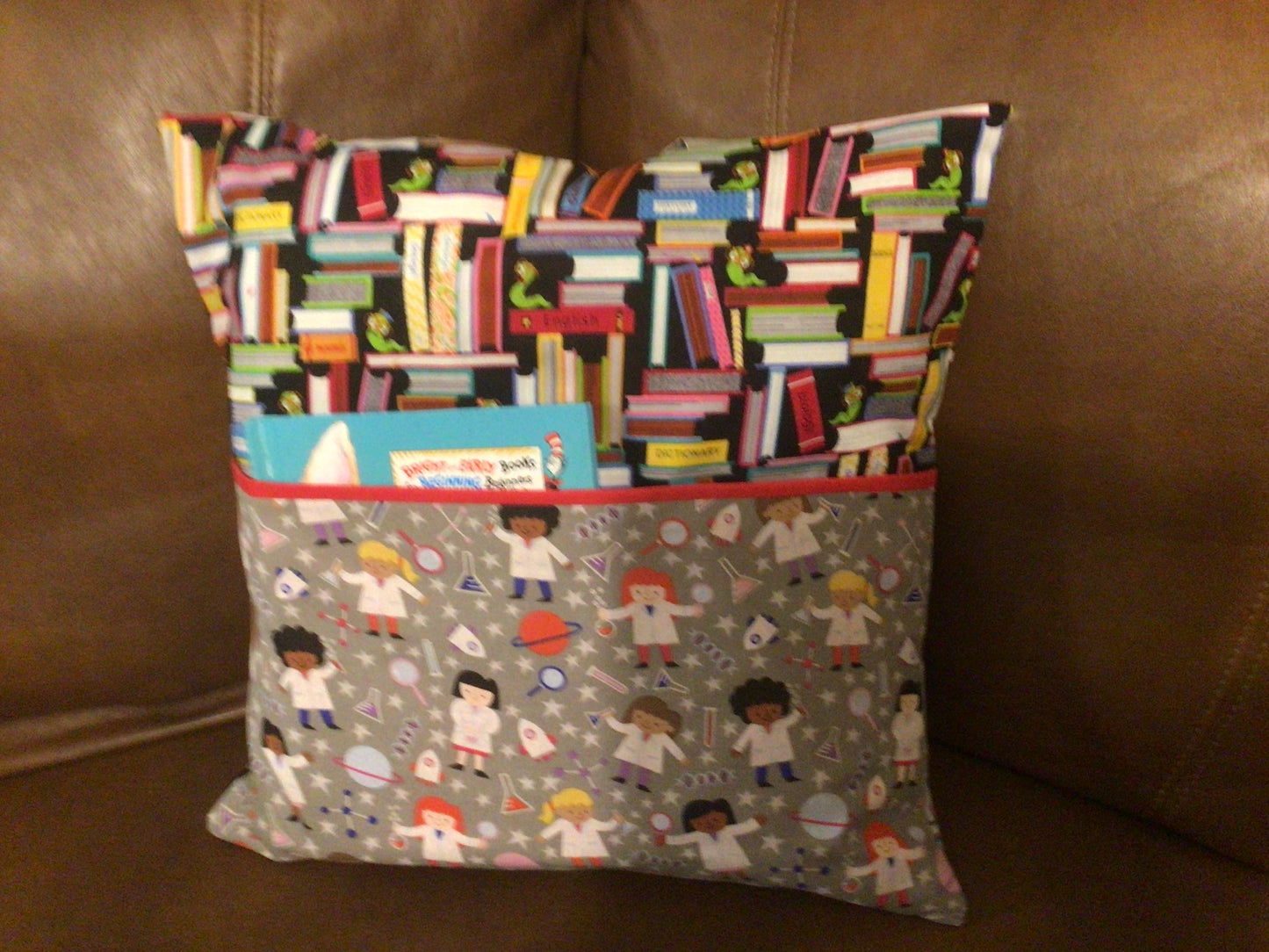 Reading Book Pillow with Pocket (Insert and book Included)**Dr. Seuss Edition**
