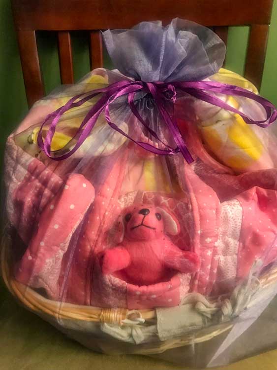 quilted gift basket