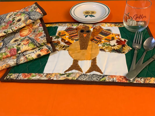 Quilted Placemats (4)- 15”x 18” with Table Runner 19” x 60”