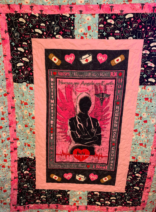 The Power of Nurses Panel Quilt - 54” x 72”